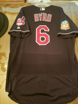 Cleveland Indians Marlon Byrd Game Used/issued Jersey,  2016 Spring Training Game