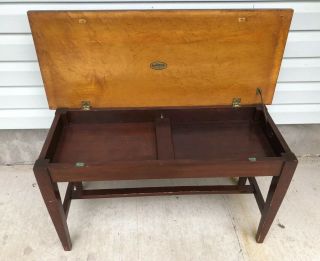 Tonk Mfg.  Co Mission Piano Bench Wood Tonkbench Vintage Rare