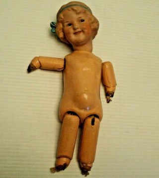 Antique Bisque Heubach German Character Doll Flirty Intaglio Eyes Body