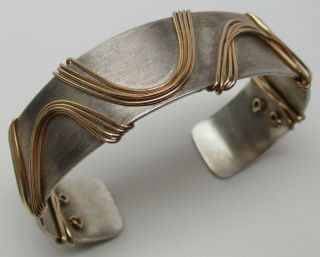 Vintage Sterling Silver Chunky Western 7 - 1/4 " Cuff Bracelet - 36.  4 Grams,  L@@k