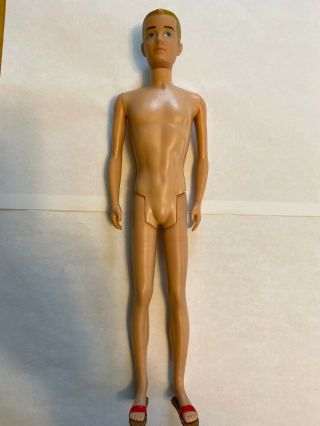 Vintage 1960 ' s Blond Molded Hair Straight Leg Ken Doll w/Original Outfit 3