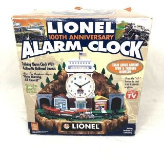 Lionel Trains Animated Sounds Talking Alarm Clock 100th Anniversary Vintage