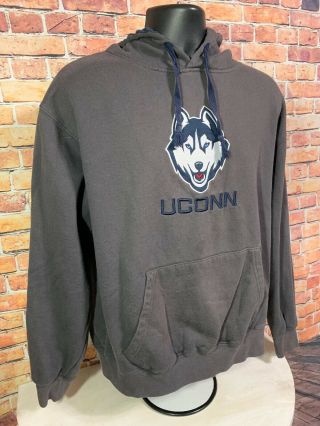 Vintage UCONN Huskies University of Connecticut NCAA Hooded Sweatshirt Mens XL 3