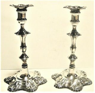 Fine Antique English George Ii Sterling Silver Candlesticks London 1754 983 Gr