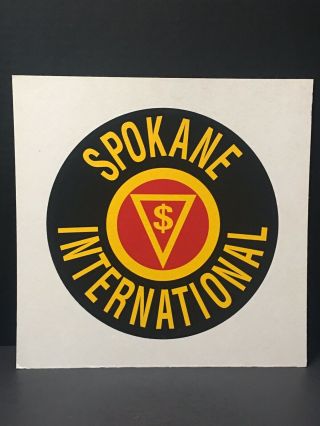 Railroad Sign - Spokane International - Train Collectible 12” X 12” Cardboard