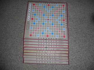 10 Vintage Selchow & Righter Scrabble Game Board Only Arts Crafts Scrapbooking