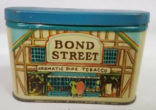 Vintage Advertising Bond Street Pipe Tobacco Sample Vertical Canister Tin 753 - Y