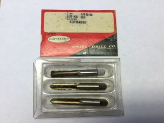 Vintage Cleveland Twist Drill Company Tap Die Drill Bits Set Of 3 3/8 - 16 Nc Gh3