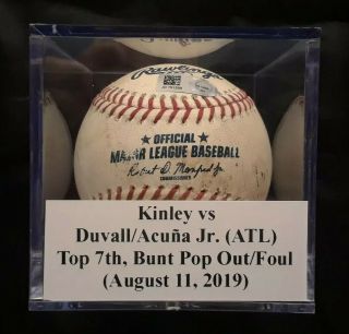 Ronald Acuna Jr.  Game Foul Ball Baseball Mlb Authenticated Braves V Marlins