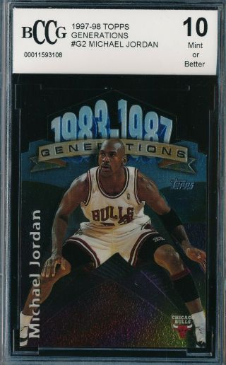 Michael Jordan 1997 - 98 Topps Chrome Generations Bccg 10 Die - Cut Insert Card G2