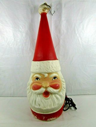 Rare Vintage Beco 982 Plastic Blow Mold Santa Red Hat 21” Figure Lighted