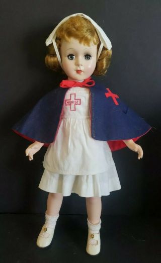 1950s Vogue Nancy Ann Style Show Doll In Vtg 8 Piece Nurses Uniform 17 " Vgc