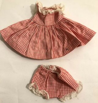Madame Alexander Kins Doll Dress Match Lace Bloomers Panties Red White Checkered