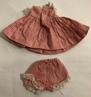 Madame Alexander Kins Doll Dress Match Lace Bloomers Panties Red White Checkered 2