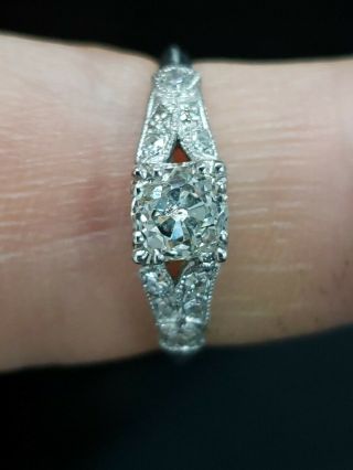 Platinum Antique Vintage Diamond Ring