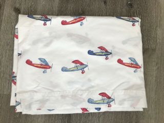 Pottery Barn Kids Vintage Airplanes,  Twin / Full Flat Sheet