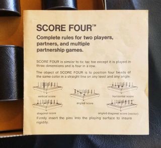 Vintage Score Four Board Game 1968 Made in USA by Lakeside - Complete 3