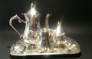 Vintage Silverplate Tea / Coffee Service Cororel Not Signed