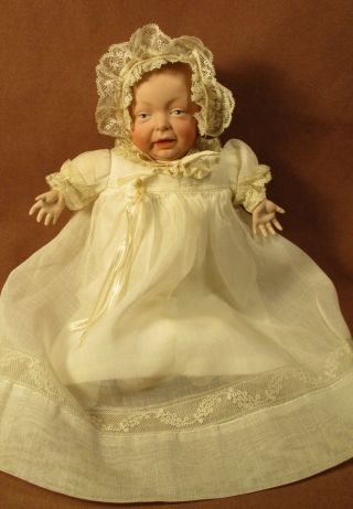 Vintage Kammer & Reinhardt 10 " Bisque Head Doll - Kaiser Baby In Lace Outfit