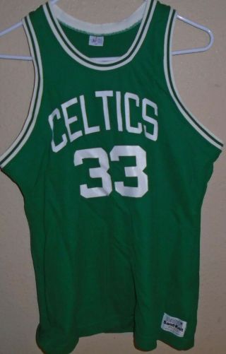 Larry Bird Boston Celtics Sand - Knit Vintage Basketball Jersey Medium