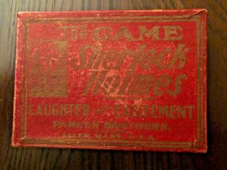 Rare 1904 Sherlock Holmes Card Game Vintage Antique Parker Brothers - Scarce Wow