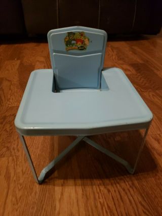 Vintage Blue Metal Amsco Doll High Chair 8.  5 Inches Tall By 7in.  Wide 7in Depth