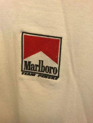Vintage Penske Marlboro Embroidered INDY Pit Crew Shirt.  SIZE L 2
