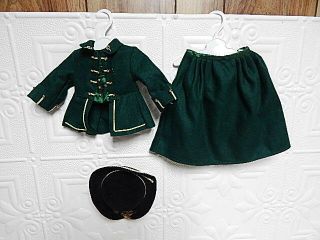 Vintage American Girl Felicity Green Riding Outfit W Black Hat