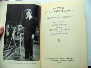 1936 Scribner ' s Movie Edition LITTLE LORD FAUNTLEROY Illustrated By REG.  BIRCH 3