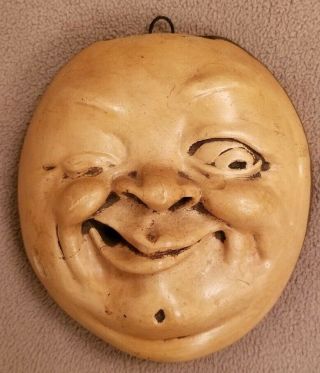 Antique Chalkware Admiration Cigars Matchsafe Advertising Man In The Moon Face