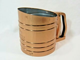 Vintage Copper Foley Sift Chine Triple Screen Flour Sifter Large Capacity