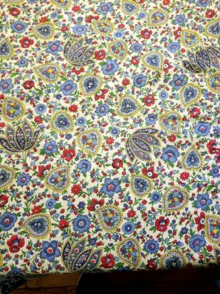 Vintage Cotton Duvet Cover Floral Blue/purple/calico 70 X 74 Twin