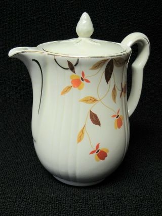 Vintage Hall Autumn Leaf Jewel Coffee Tea Pot Pitcher W/lid - Vgc