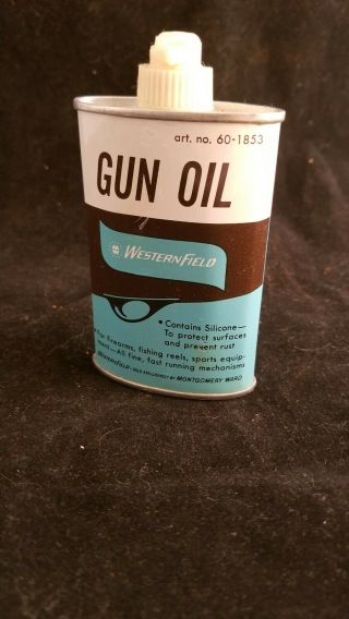 Western Field Gun Oil Vintage Oil Tin Can - Nos