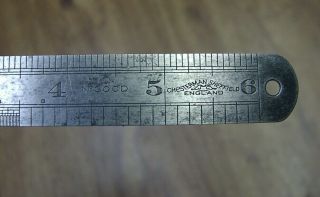Vintage Chesterman No.  300d 6 " Machinists,  Engineers Ruler,  Sheffield,  England,  Xlint