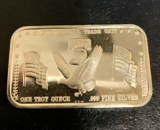 Vintage Liberty Bell/eagle/flag International Trade Unit 1 Oz.  999 Fine Silver