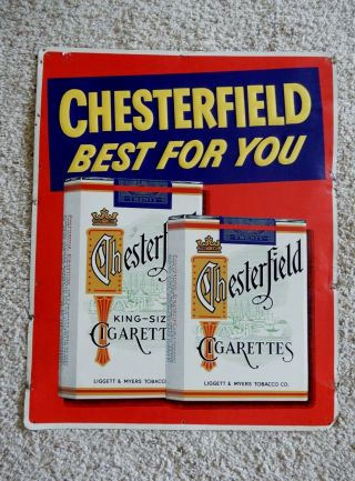 Chesterfield Cigarette Sign,  231/2x291/4 "