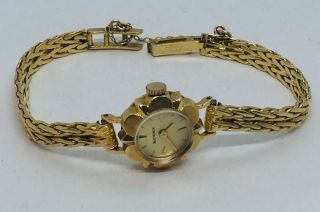 Tiffany & Co Bucherer Vintage Solid 18k Yellow Gold Ladies Watch Bracelet