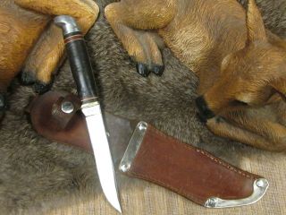 Vintage Western (offical Boy Scout) Camp/ Hunting Knife.  With Leather Sheath