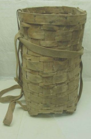 ANTIQUE 1800 ' S TRAPPER ' S & HIKING BASKET,  ADIRONDACK,  N.  Y.  STYLE; 2