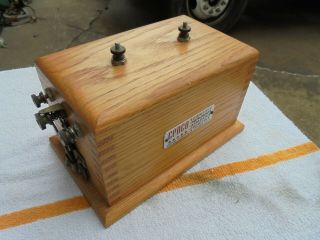 Cenco Science Lab Induction Coil Spark Gap Generator In Wood Case -