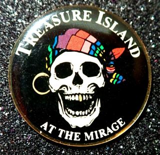 Rare Vintage Pin Badge Treasure Island At The Mirage Hotel & Casino Las Vegas