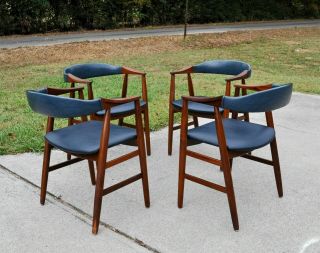 Set Of 4 Danish Teak Dining Chairs Mid Century Modern Attrib.  To Farstrup Møbler