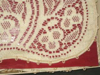 Vtg Fashion Manner " Lace Tablecloth " 41/542t Loom Size 70x90 Ecru Color