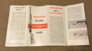 Instructions For Your Winchester Model 12 The Perfect Repeater Shotgun Pamphlet 3