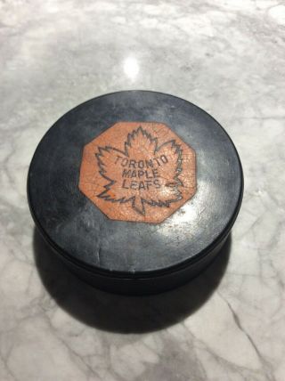 Vintage 1960s Toronto Maple Leafs Puck A.  Ross /converse/ccm - No Chips,  Good Crest