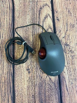 Vintage Microsoft Trackball Optical 1.  0 Ps2/usb Office Keyboard Mouse X08 - 70386