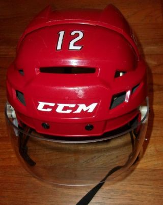 Arizona Coyotes Laurent Dauphin Game - Worn Red Home 12 Ccm Helmet 2018 - 19 Season
