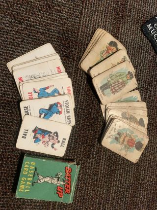 Vintage 1949 Batter Up Baseball Card Game 36 Cards,  Rules In Origional Box Vgc