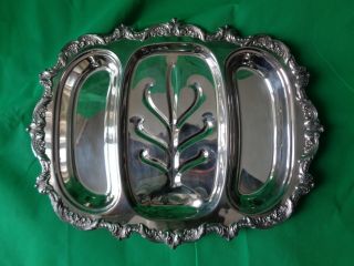 Vintage Poole Silverplate 3 Part Meat Platter 5009 18 3/4 " Old English